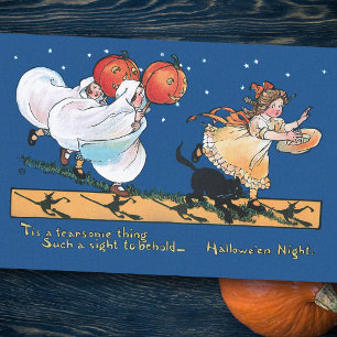Cute Children sprak 's nachts over Halloween Tissuepapier