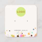 Cute Children's Confetti Stud Earring Square Vierkante Visitekaartje (Voorkant)