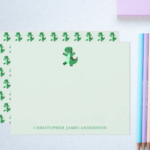 Cute Children's Dinosaur Personalized Notitiekaartje