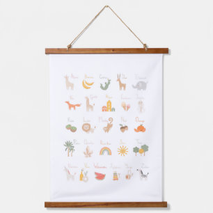 Cute Child's Waterverf Alphabet Hangend Wandkleed