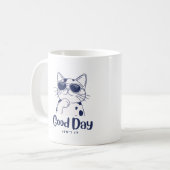 Cute Chill Cat Mug de café réfrigéré pour les intr (Devant gauche)