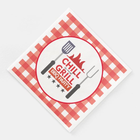 Cute chill en grill party bbq servet (Hoek)