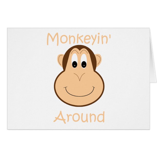 Cute chimp-kaart (Voorkant Horizontaal)