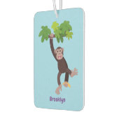 Cute chimpansee in oerwoud hangende cartoon luchtverfrisser