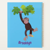 Cute chimpansee in oerwoud hangende cartoon planner (Achterkant)