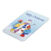Cute chimps building a snowman magnet magneet (Linkerzijde)
