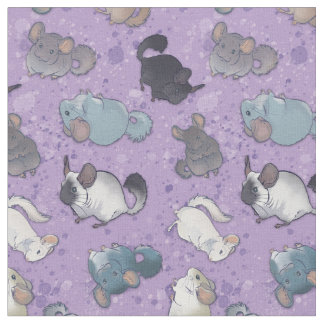Cute Chinchilla Scatter Cute Animals op Paars Stof