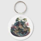 Cute Chinese Fantasy 3D Landscape Circle Sleutelha Sleutelhanger (Achterkant)