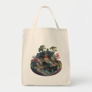 Cute Chinese Fantasy 3D Landscape Grocery Bag Tote Bag