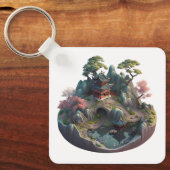 Cute Chinese Fantasy 3D Landscape Sleutelhanger (Voorkant)