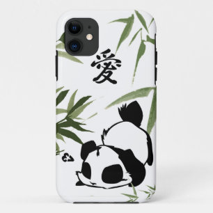 Cute Chinese Love Panda with Bamboe iPhone 11 Hoesje