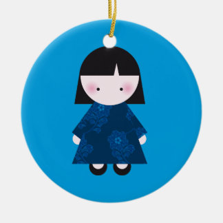Cute chinese meid keramisch ornament