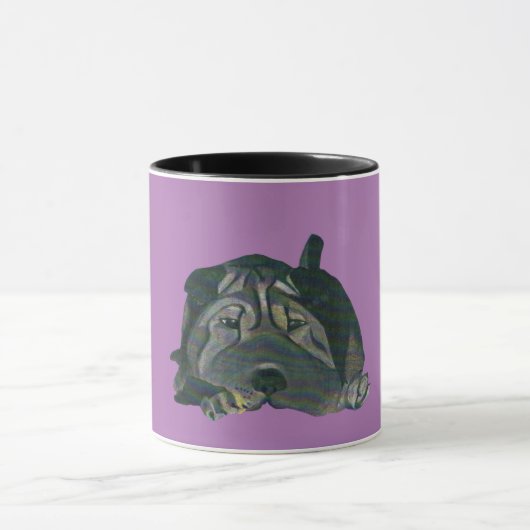 Cute Chinois Noir Shar Pei Mug (Centre)