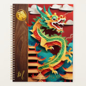 Cute chinois Nouvel An Dragon Origami Monogramme L (Devant)