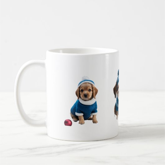 Cute chiot tasse hiver (Gauche)