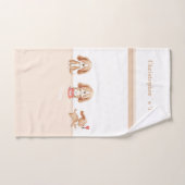 Cute chiot texte personnalisé pépinière (Serviette à main)