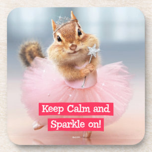 Cute Chipmunk Ballerina in tutu bij Dance Studio Bier Onderzetter