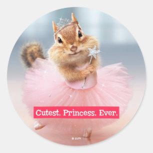 Cute Chipmunk Ballerina in tutu bij Dance Studio Ronde Sticker