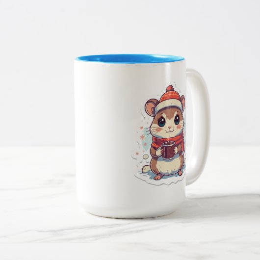 Cute Chipmunk dressed for winter with a hot mug (Devant droit)