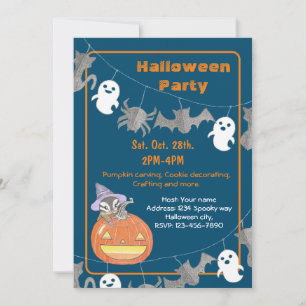 Cute Chipmunk Enfants Halloween Fête Invitation