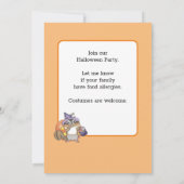 Cute Chipmunk Enfants Halloween Fête Invitation (Dos)