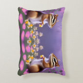 Cute Chipmunk in Flowers Accent Kussen (Voorkant(Verticaal))