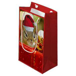 Cute Chipmunk Merry Kerstmis Klein Cadeauzakje