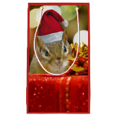 Cute Chipmunk Merry Kerstmis Klein Cadeauzakje (Voorkant)