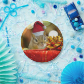 Cute Chipmunk Merry Kerstmis Papieren Bordje (Feest)