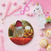 Cute Chipmunk Merry Kerstmis Papieren Bordje (Feest)