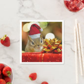 Cute Chipmunk Merry Kerstmis Servet (Insitu)