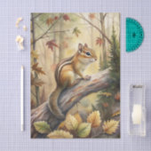 Cute Chipmunk on a Big Branch in the Forest Tissuepapier (Craft)