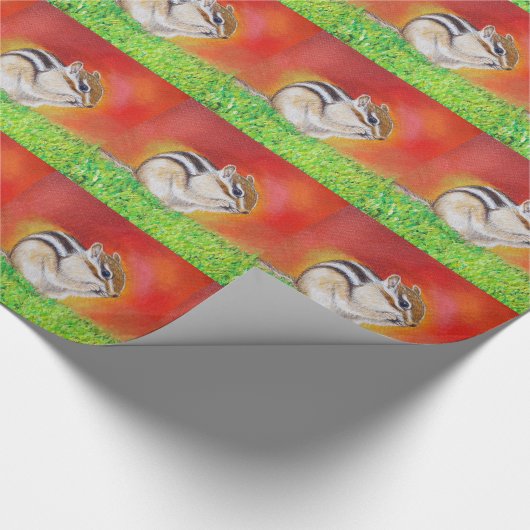 Cute Chipmunk Painting Cadeaupapier (Hoek)
