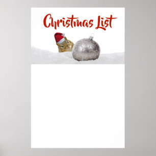 Cute Chipmunk Silver en Sneeuwkerstlijst Poster