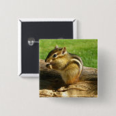 Cute Chipmunk Vierkante Button 5,1 Cm (Voorkant /achterkant)