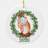 Cute Chipmunk Wearing Face Mask 2020 Keramisch Ornament (Achterkant)