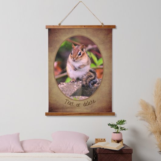 Cute Chipmunk Wildlife - Gepersonaliseerd Hangend Wandkleed (Slaapkamer)