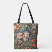 Cute Chipmunk William Morris Inspired Floral Draagtas (Achterkant)