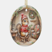 Cute Chipmunk with Message Christmas Ornament (Rechts)