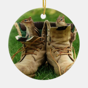 Cute Chipmunks in Boots Keramisch Ornament