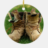 Cute Chipmunks in Boots Keramisch Ornament (Achterkant)