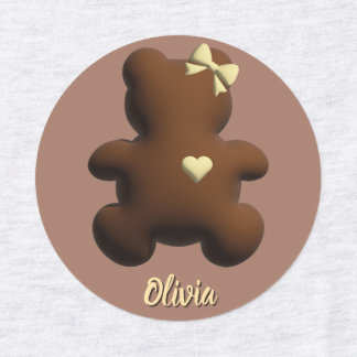 Cute chocolade beer meisjes kleding label
