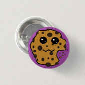 Cute chocolade chip koekje paars ronde button 3,2 cm (Voorkant /achterkant)