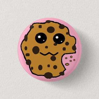 Cute chocolade chip koekje roze ronde button 3,2 cm