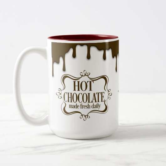 Cute Chocolat Chocolat Drip Mug à deux tons (Gauche)
