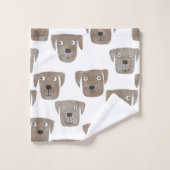 Cute chocolat Labrador Retriever Chien Aquarelle (Gant de toilette)