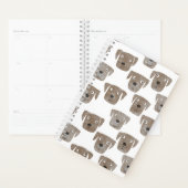 Cute Chocolat Labrador Retriever Dog Art Planner (Devant avec enveloppe)