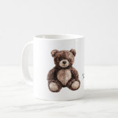 Cute Chocolate Brown Teddy Bear Koffiemok (Voorkant links)