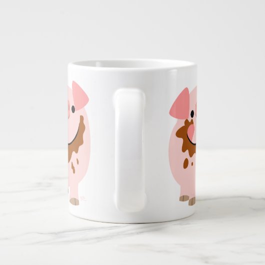 Cute Chocolate Cartoon Pig Jumbo Mok (Achterkant)