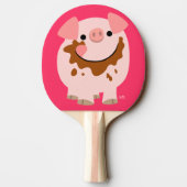Cute Chocolate Cartoon Pig Ping Pong Paddle Tafeltennisbatje (Achterkant)